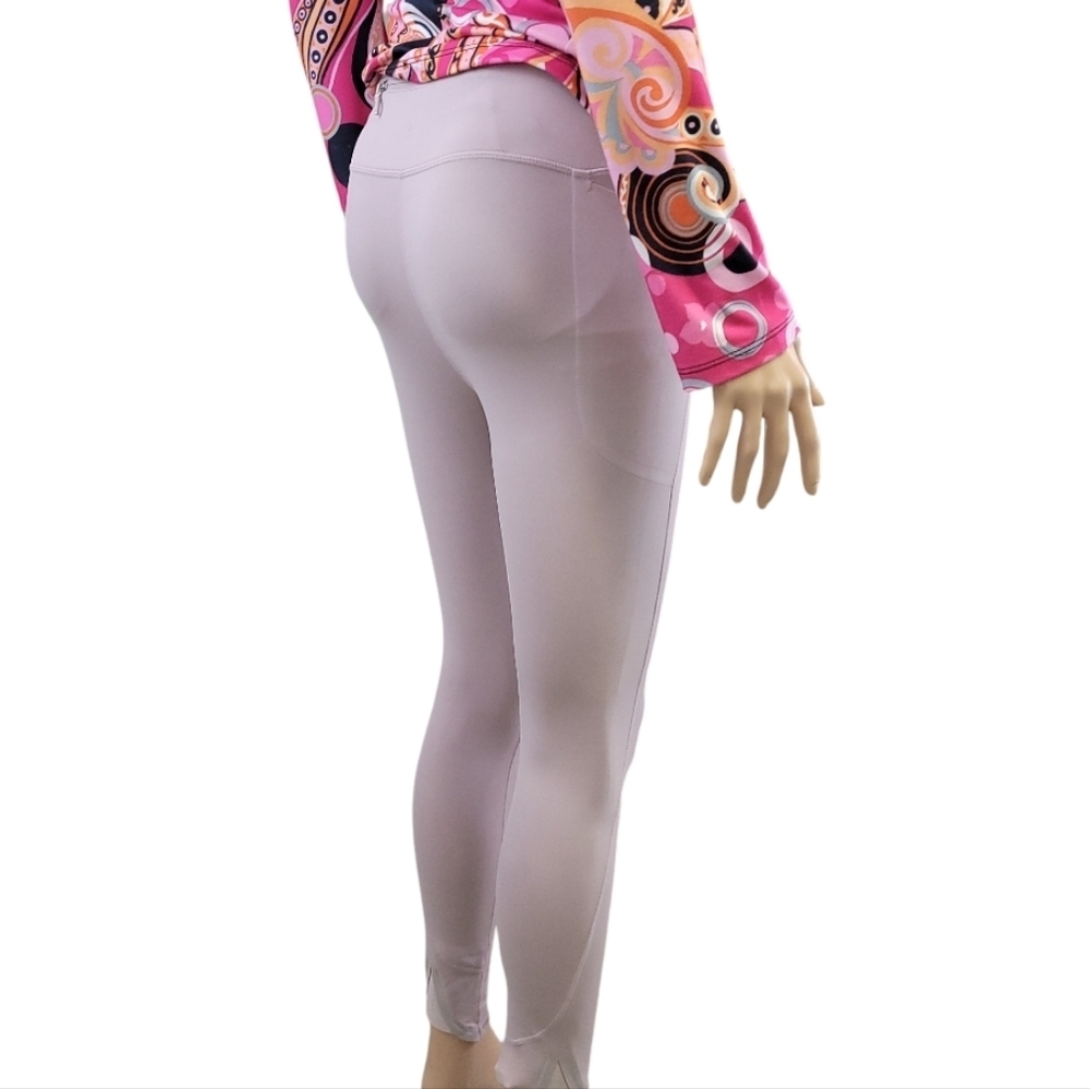 Athleta Womens Leggings With Rear Zip Pocket Split Reflective Ankles Size S
